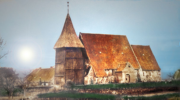 Kirche Leezen aus dm 17. Jahrhundert. Foto ca. 1870